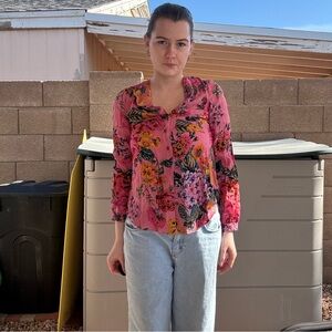 Maeve Pink Floral Blouse